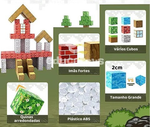 Blocos Magnéticos Mignecraft - My World Brincamigos®