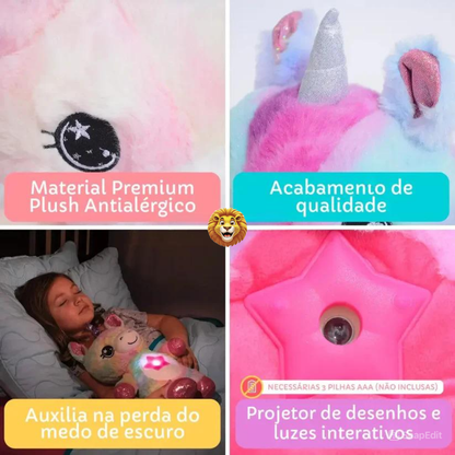 Pup Star - Peluche Fofinho com Projetor de Luzes Hipoalergénico