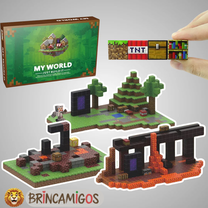 Blocos Magnéticos Mignecraft - My World Brincamigos®