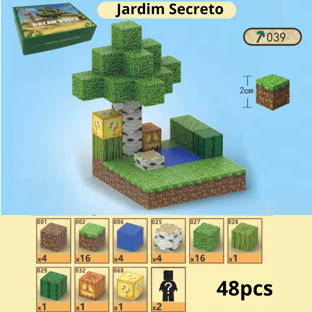 Blocos Magnéticos Mignecraft - My World Brincamigos®